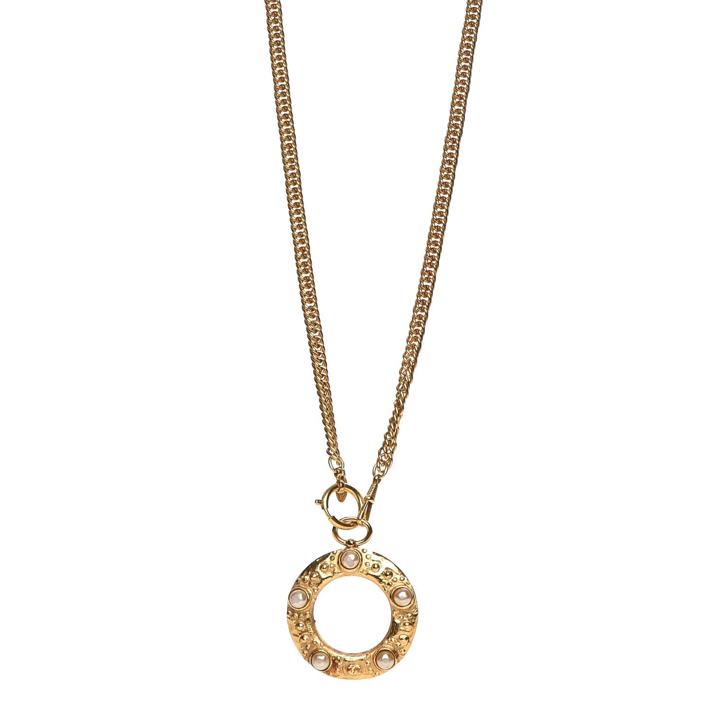 Pearl Loupe Magnifying Glass Necklace Gold