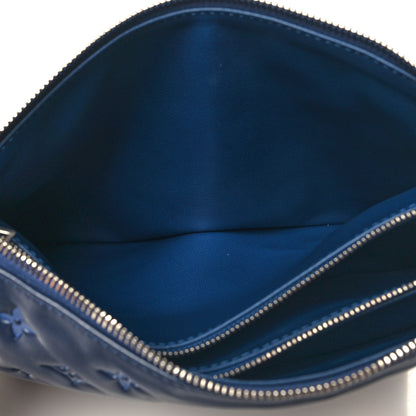 Louis Vuitton Lambskin Embossed Monogram Coussin PM Navy 5 of 14