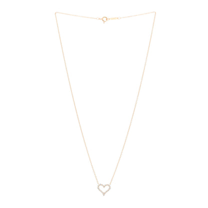 Tiffany 18K Rose Gold Diamond Mini Heart Pendant Necklace 3 of 4