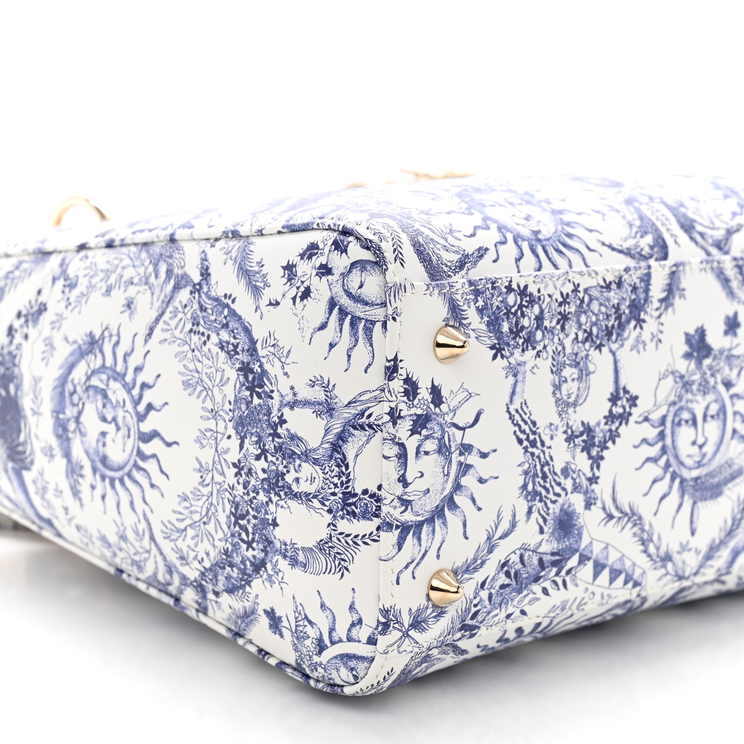 Christian Dior Calfskin Le Soleil Print Medium Lady Dior Blue Multicolor 8 of 10