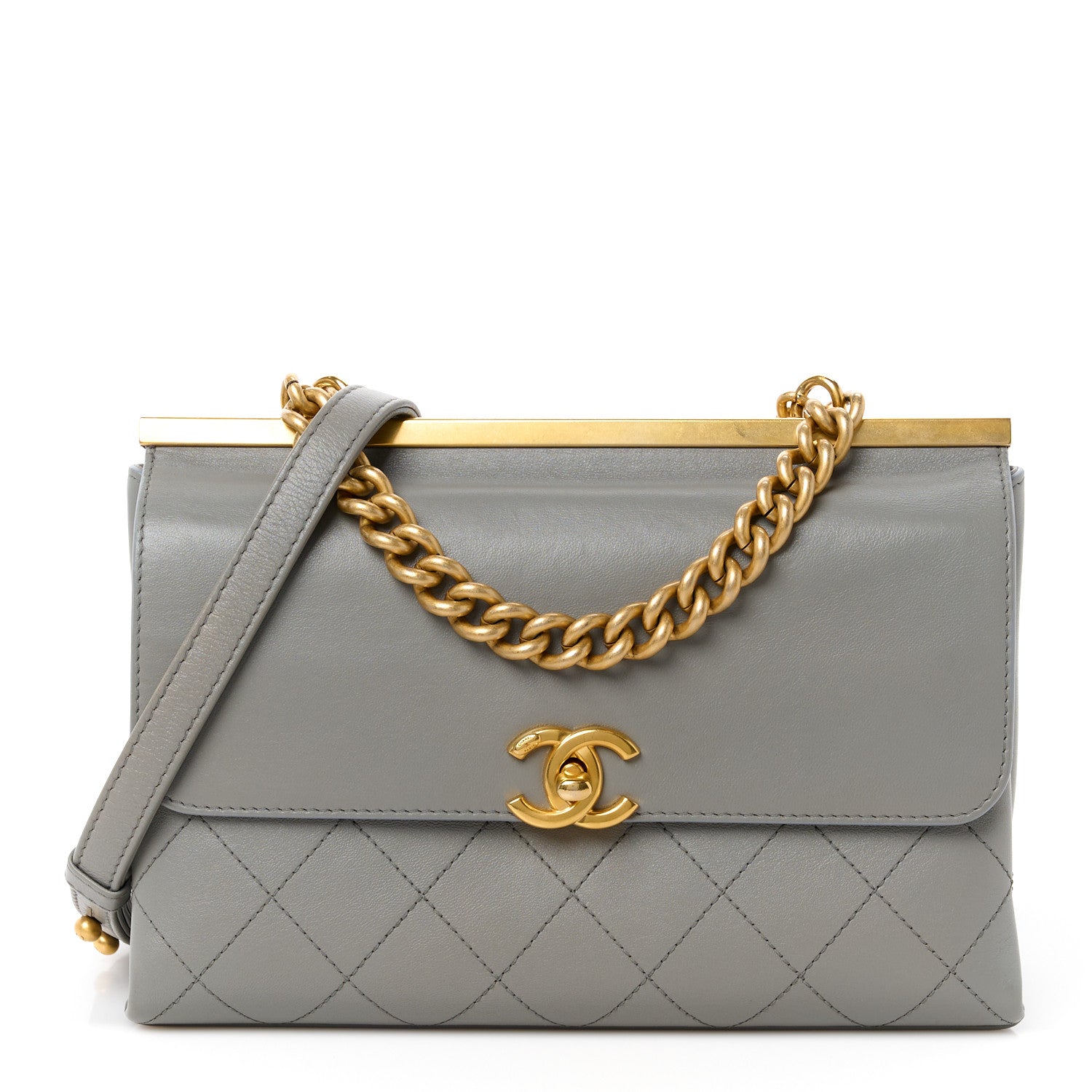 Chanel Lambskin Quilted Small Coco Lux Flap Grey 1 of 12