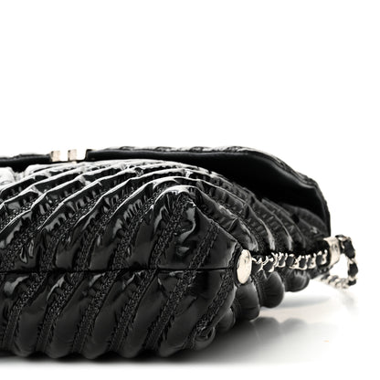 Chanel Lame Chevron Quilted Space Suit Flap Black 10 of 10