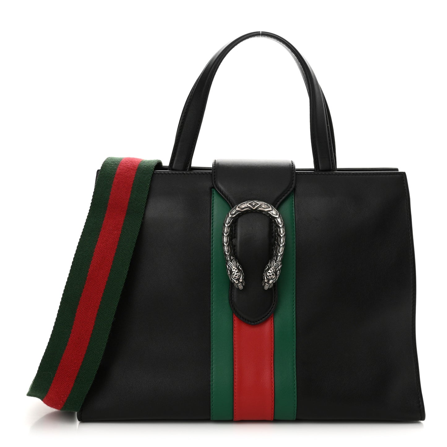 Calfskin Web Medium Dionysus Tote Bag Black
