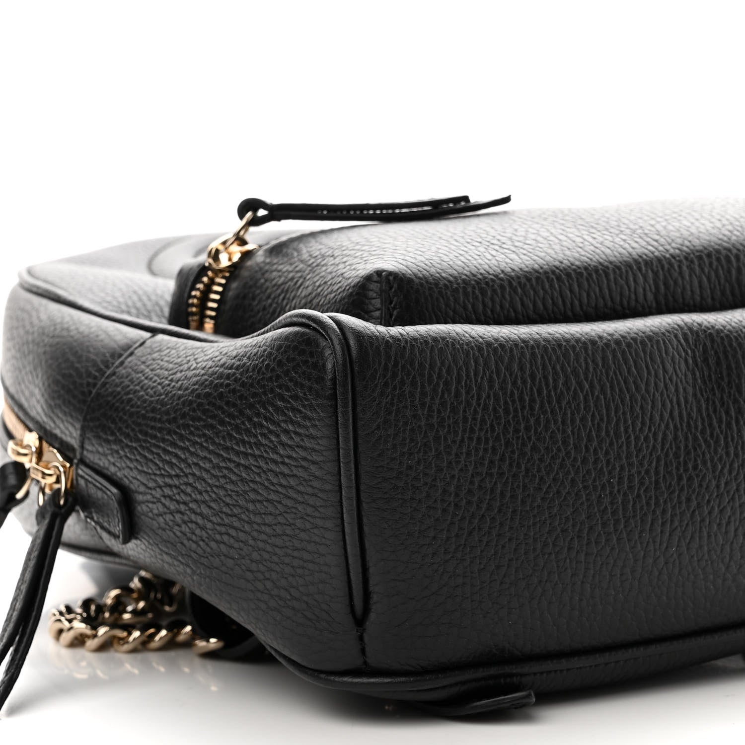 Gucci Pebbled Calfskin Soho Chain Backpack Black 9 of 10