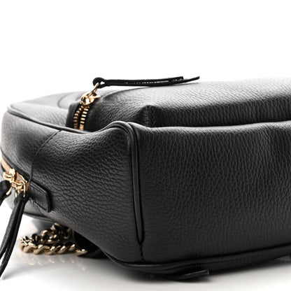 Gucci Pebbled Calfskin Soho Chain Backpack Black 9 of 10