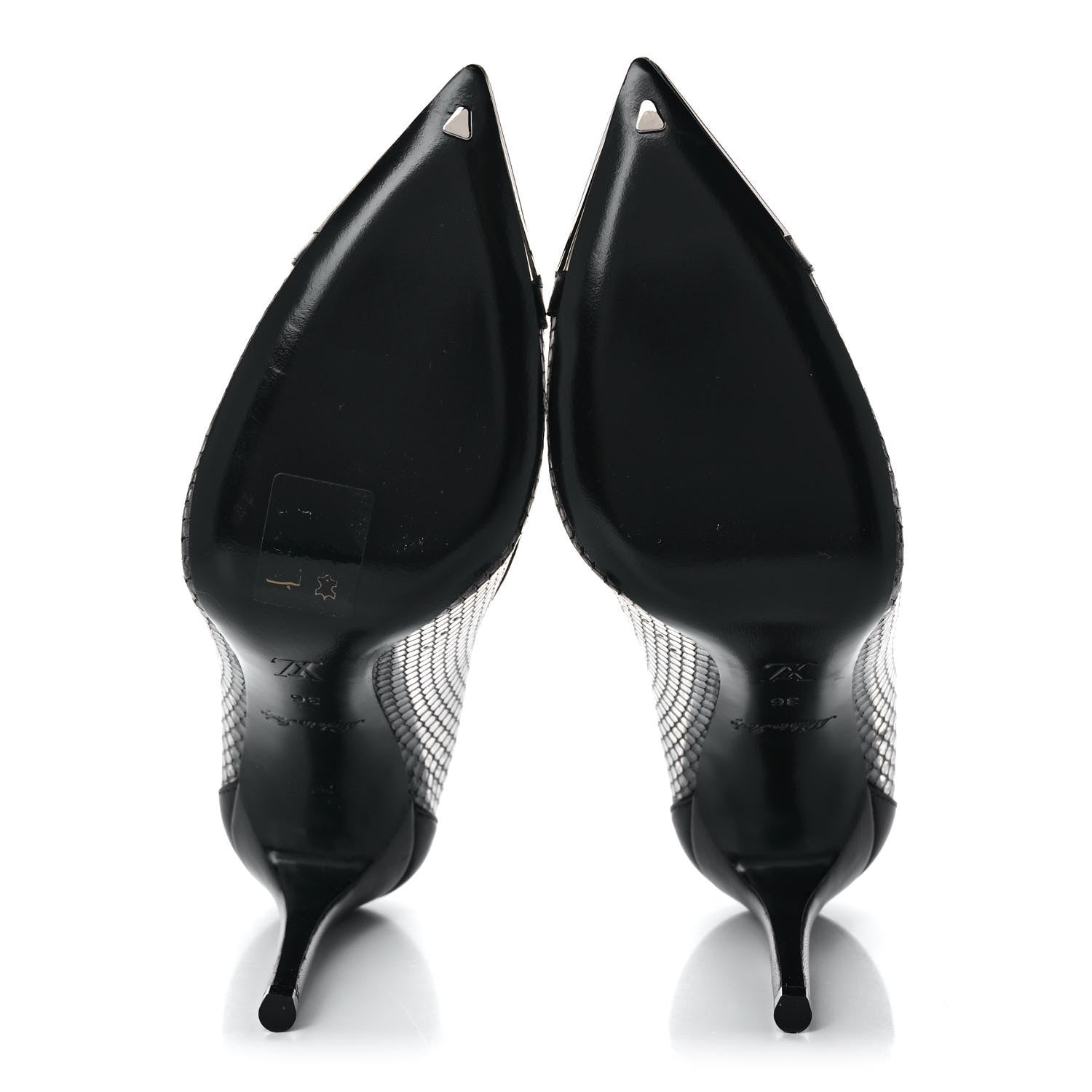 Louis Vuitton Calfskin Mesh PVC Urban Twist Pumps 36 Black 5 of 8