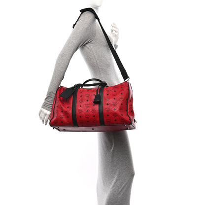 MCM Visetos Medium Traveler Weekender Bag Ruby Red 2 of 10