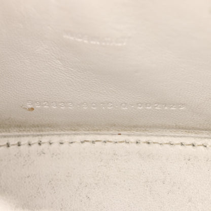 Balenciaga Shiny Calfskin Crocodile Embossed Hourglass Top Handle Bag XS White 8 of 19