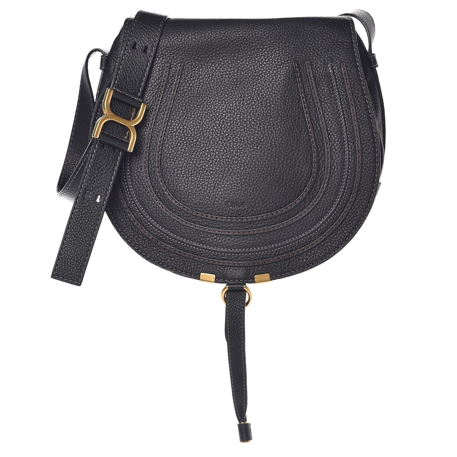 Chloe Calfskin Medium Marcie Round Crossbody Bag Black 1 of 10