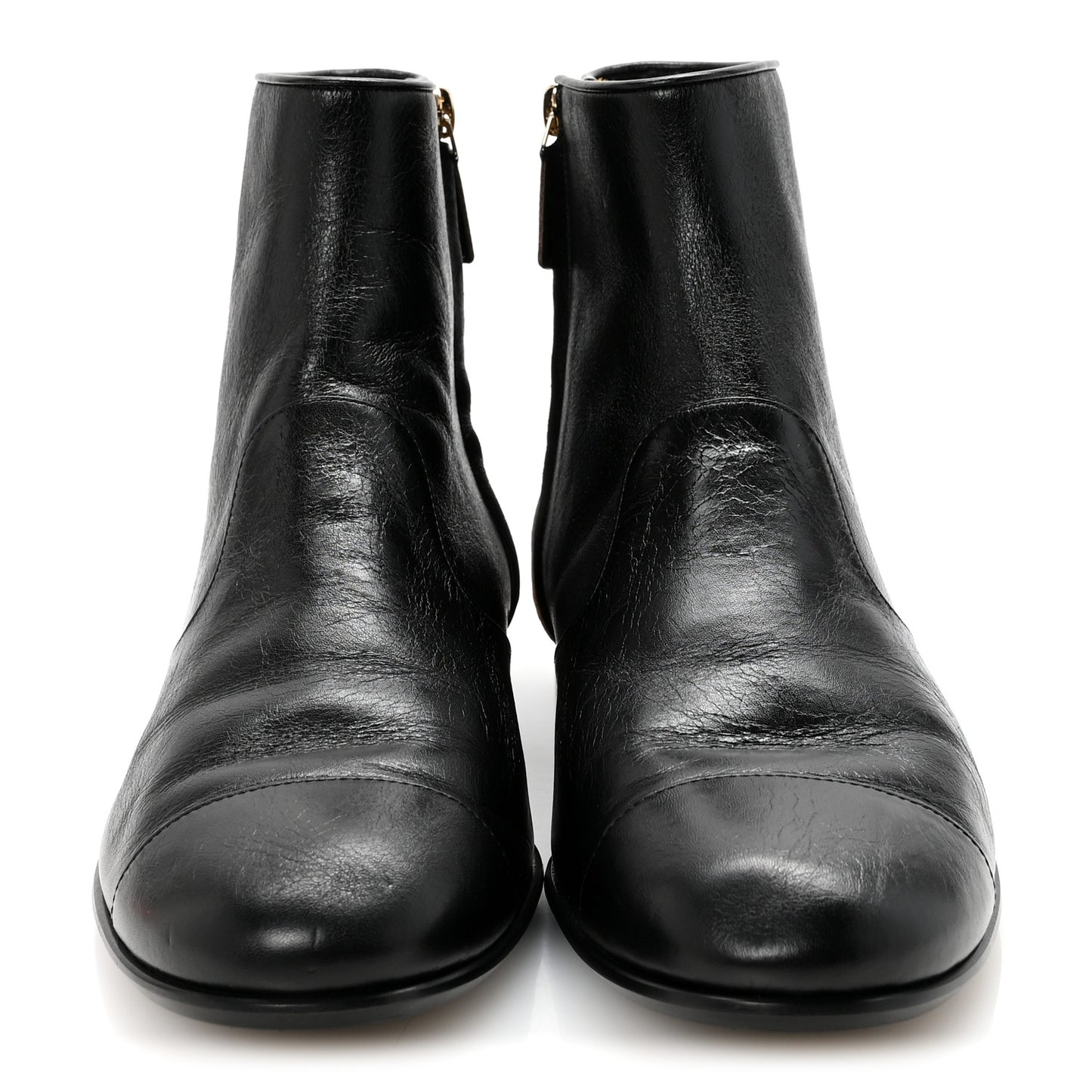Aged Calfskin CC Ankle Boots 41 Black