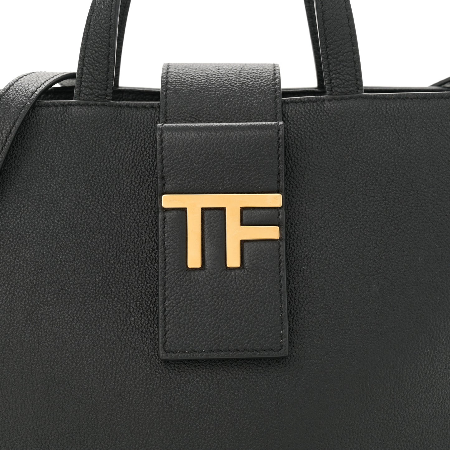 Grained Calfskin Mini TF East West Tote Black