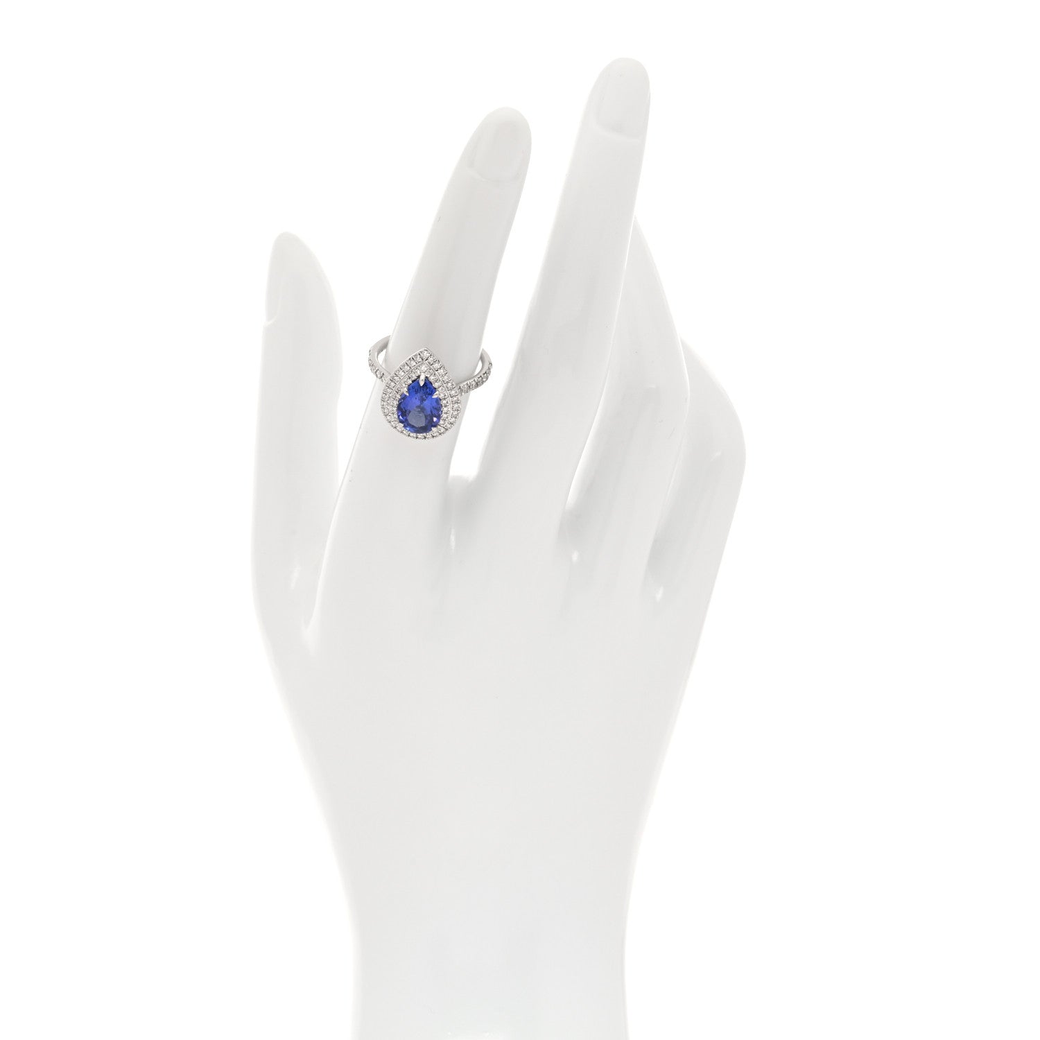 Tiffany Platinum Diamond Tanzanite Soleste Pear Cut Ring 52 6 2 of 7