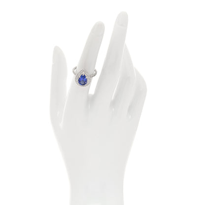 Tiffany Platinum Diamond Tanzanite Soleste Pear Cut Ring 52 6 2 of 7