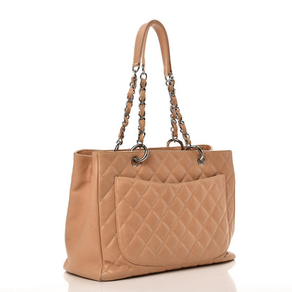 Chanel Caviar Quilted Grand Shopping Tote GST Beige 3 of 18