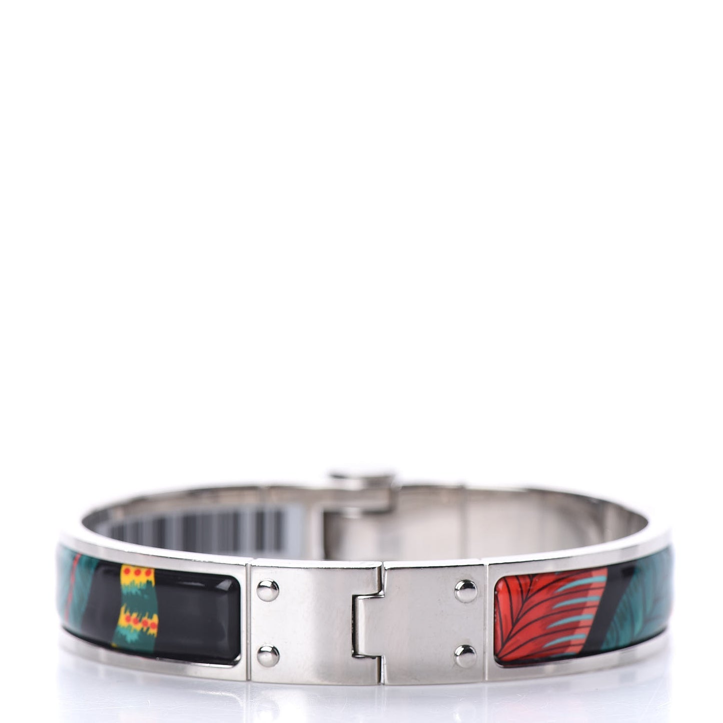 Enamel Printed Narrow Charniere Savana Dance Hinged Bracelet S Futurisme
