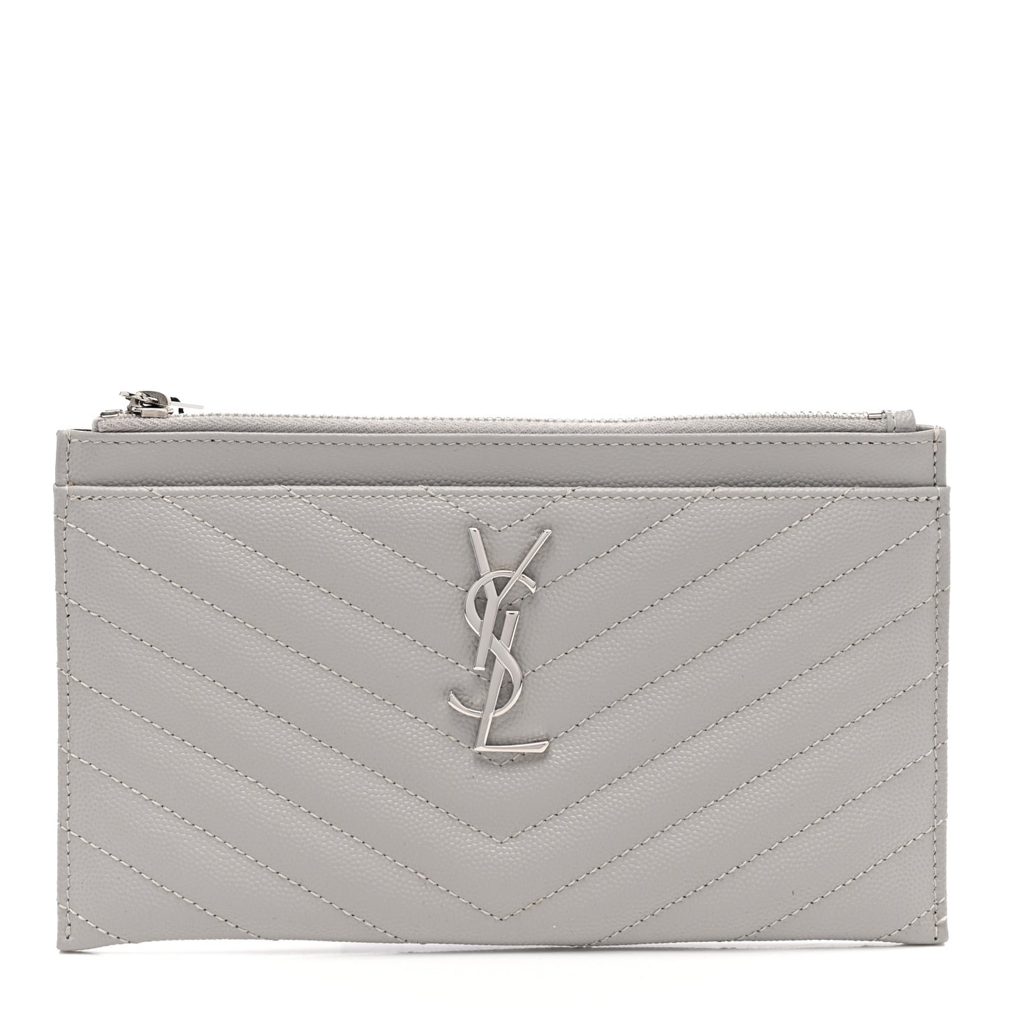 Grain De Poudre Chevron Monogram Bill Pouch Granite