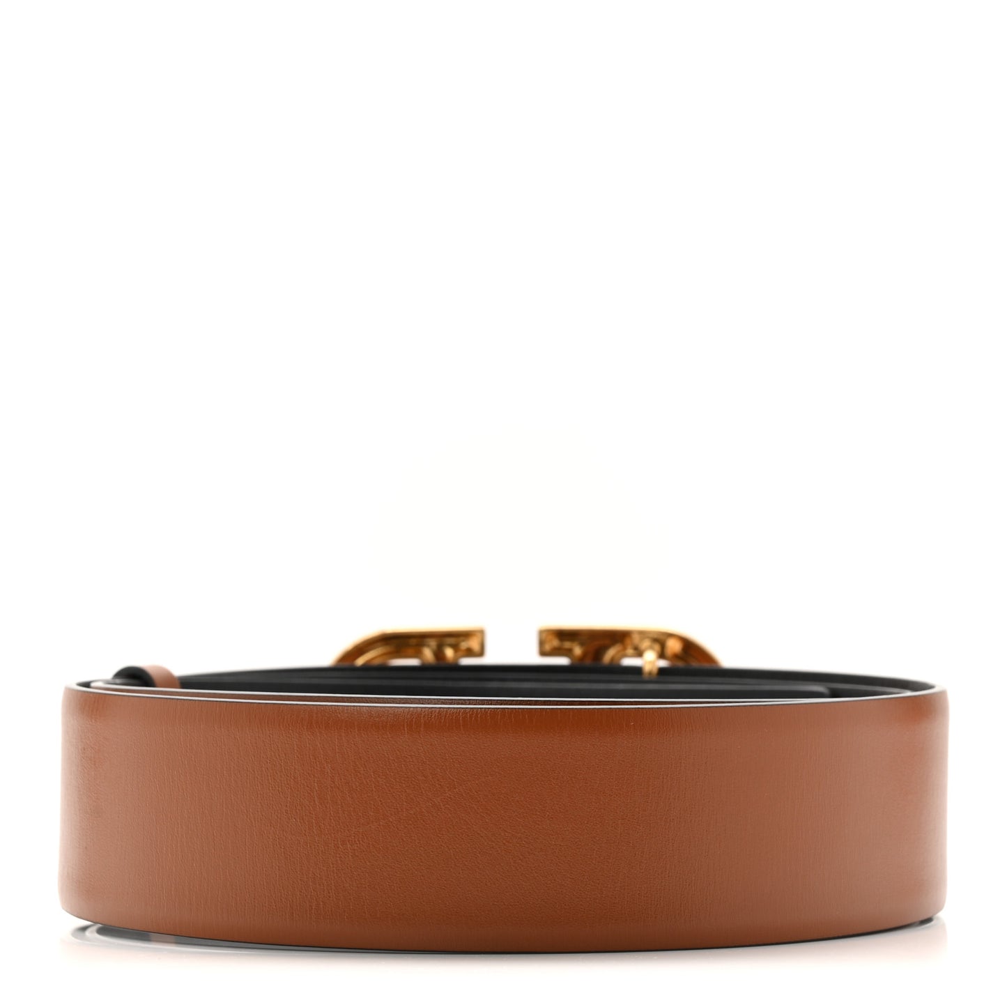Glossy Calfskin VLogo Reversible 40mm Belt 90 36 Saddle Brown Black