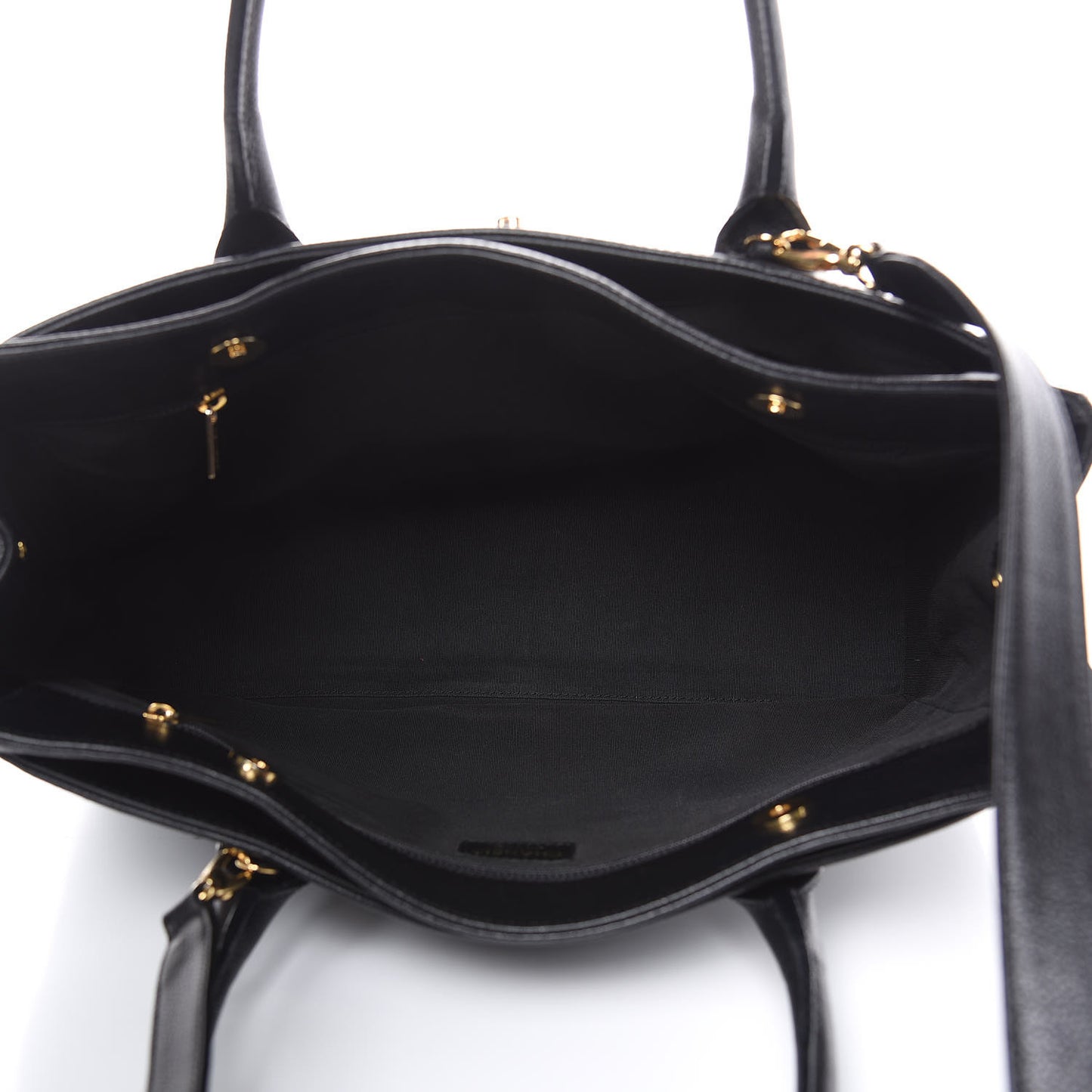 Calfskin Cerf Executive Shopper Tote Black