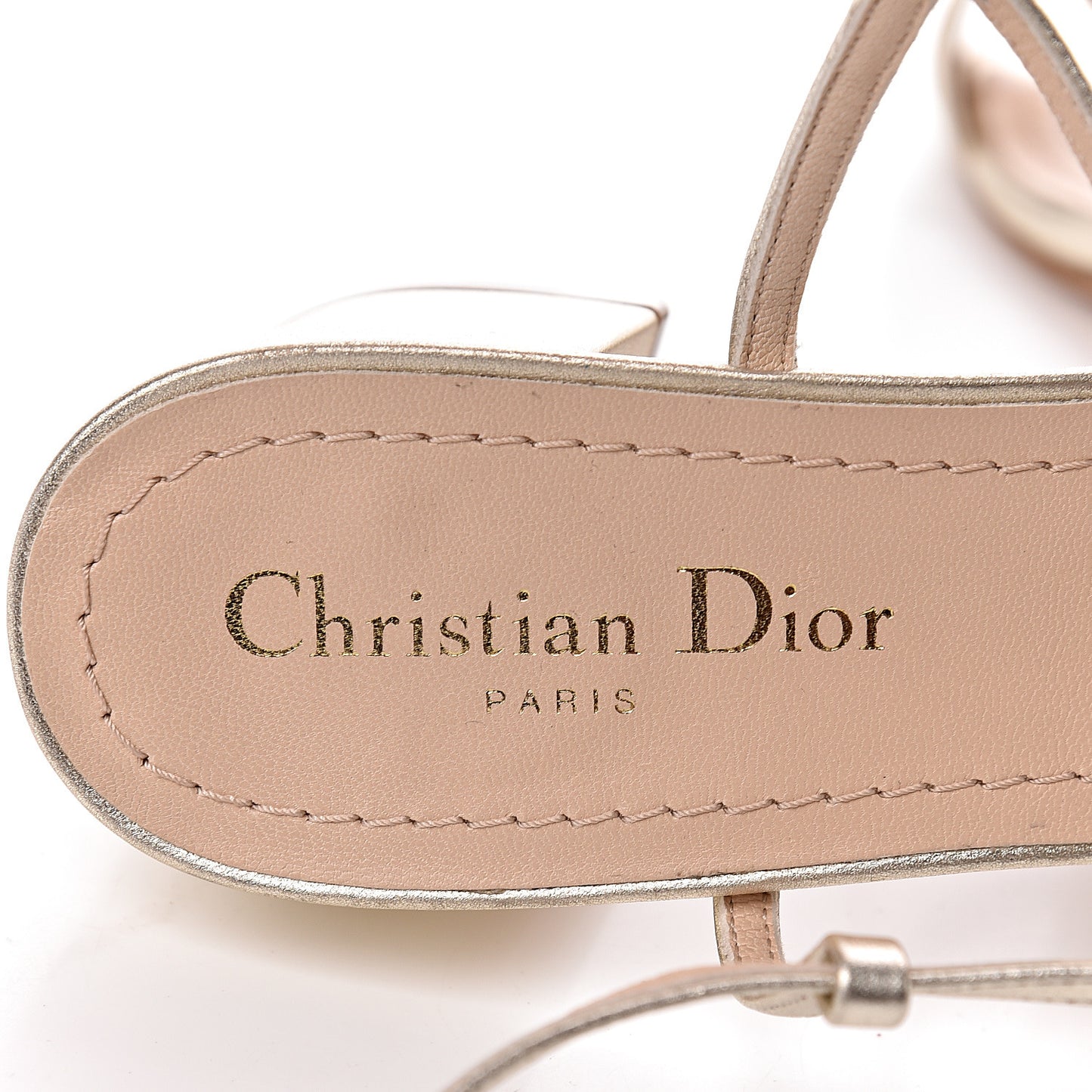 Laminated Lambskin Crystal CD Sandal 40.5 Stardust Gold