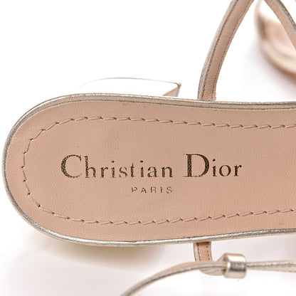 Christian Dior Laminated Lambskin Crystal CD Sandal 40.5 Stardust Gold 7 of 10