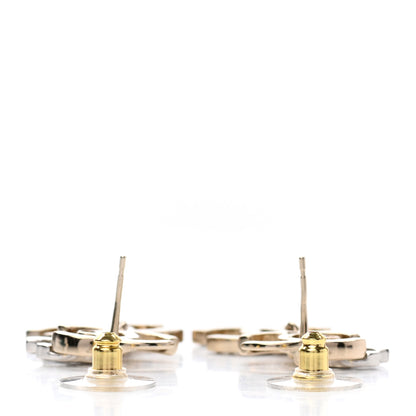 Chanel Crystal Pearl Double CC Drop Earrings Gold Silver 3 of 4