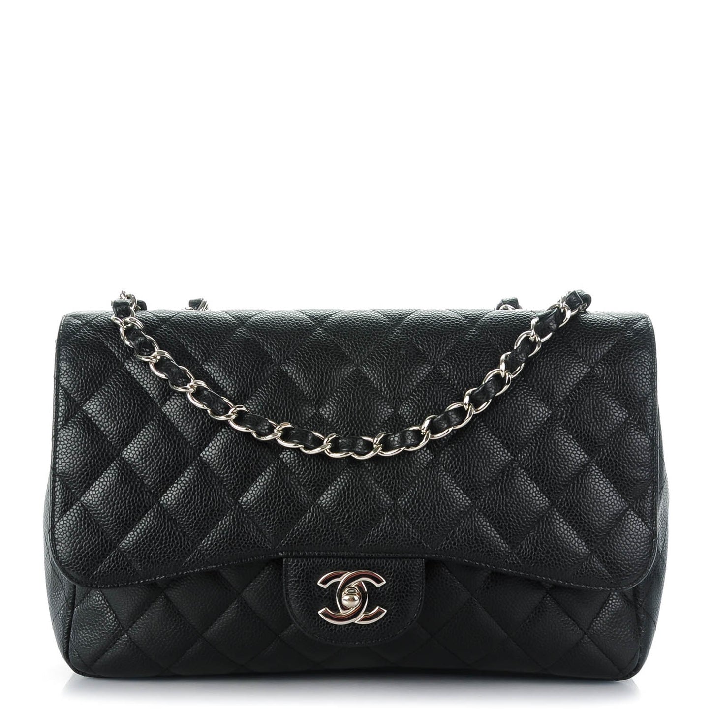 Caviar Quilted Jumbo Single Flap Black
