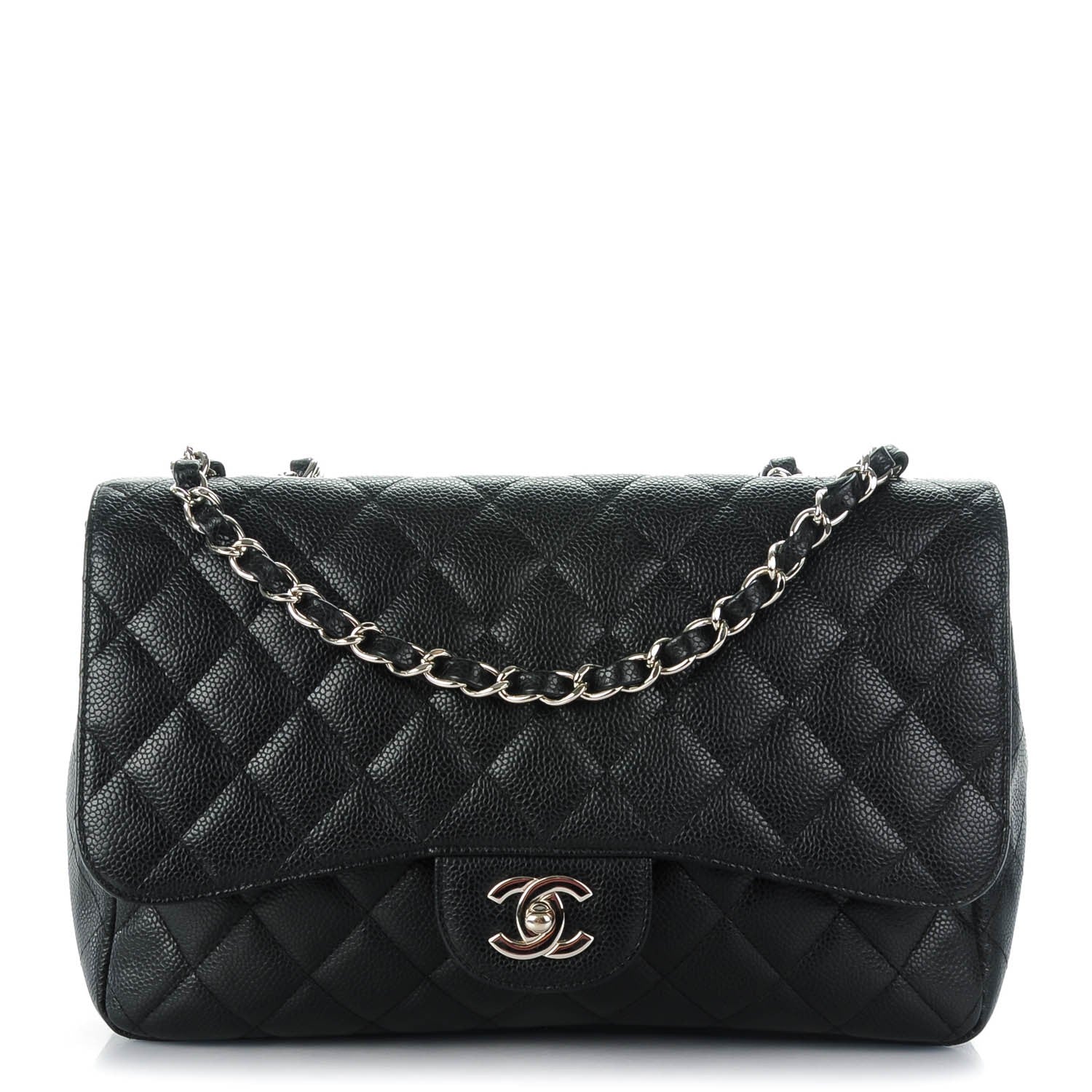 Chanel Caviar Quilted Jumbo Single Flap Black 1 of 8