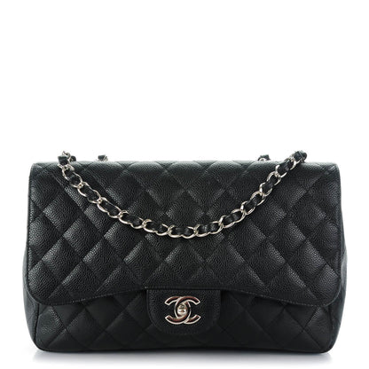 Chanel Caviar Quilted Jumbo Single Flap Black 1 of 8