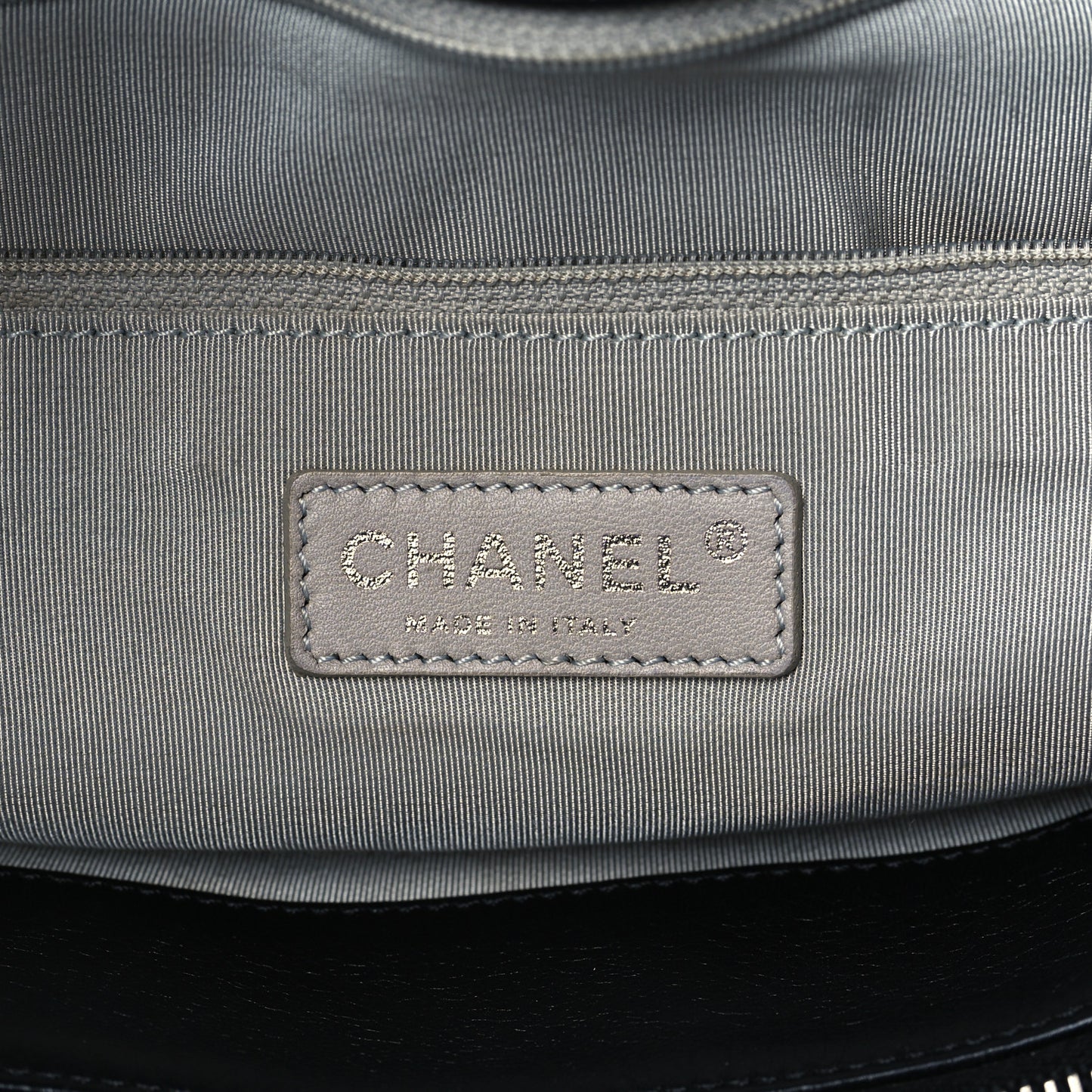 Glazed Lambskin Quilted Large Stravinsky Tote Black
