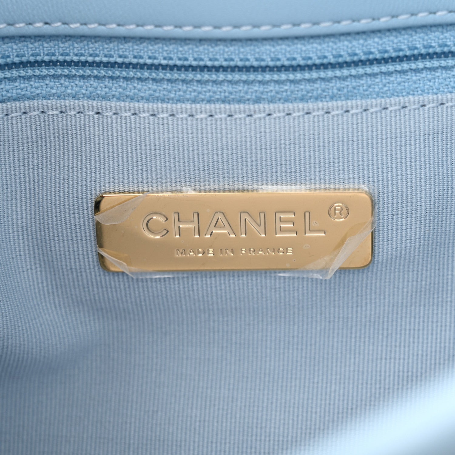 Chanel Shiny Lambskin Quilted Medium Chanel 19 Flap Light Blue 6 of 11