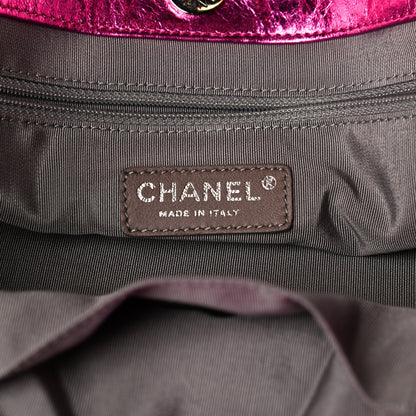 Chanel Metallic Cracked Calfskin Small Modern Chain Tote Fuchsia 6 of 14