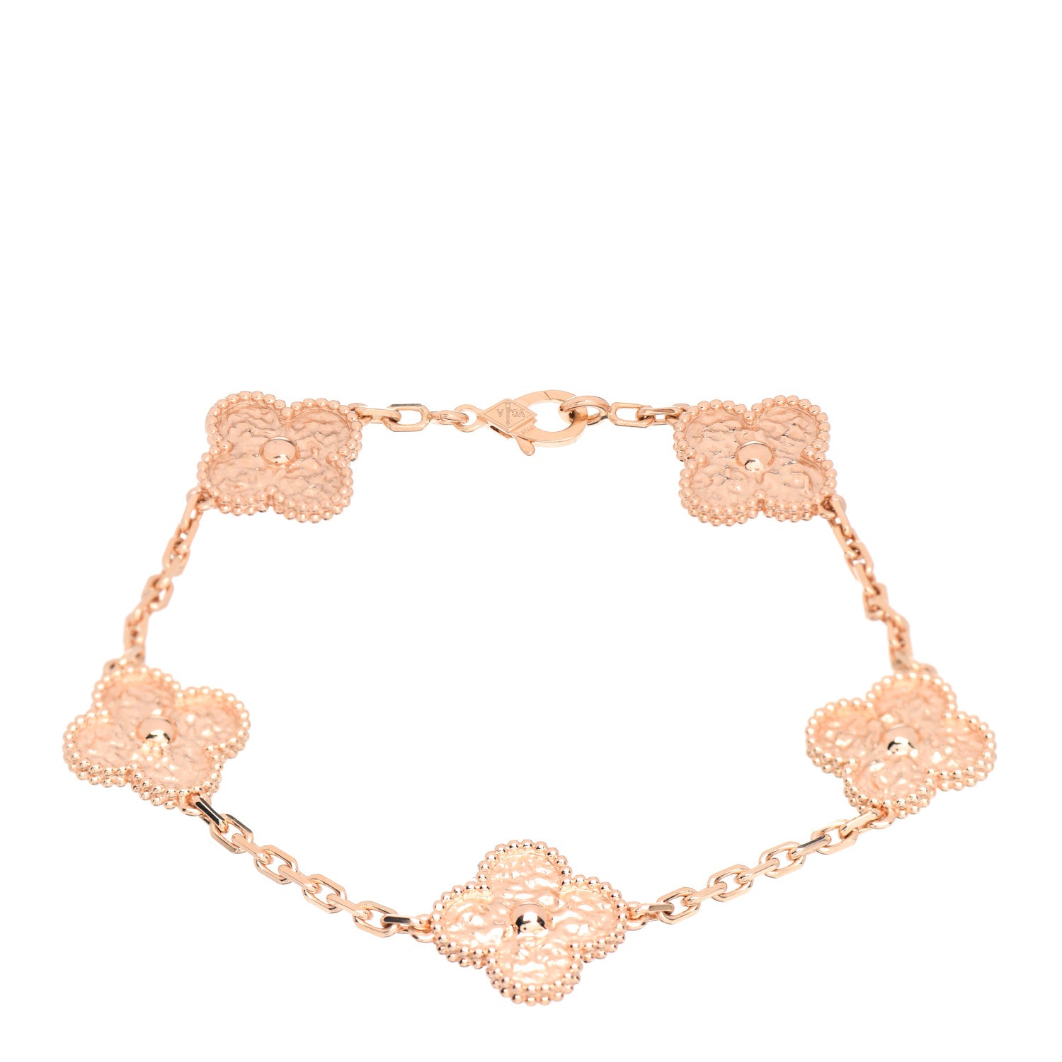 Van Cleef & Arpels 18K Rose Gold 5 Motifs Vintage Alhambra Bracelet 1 of 5