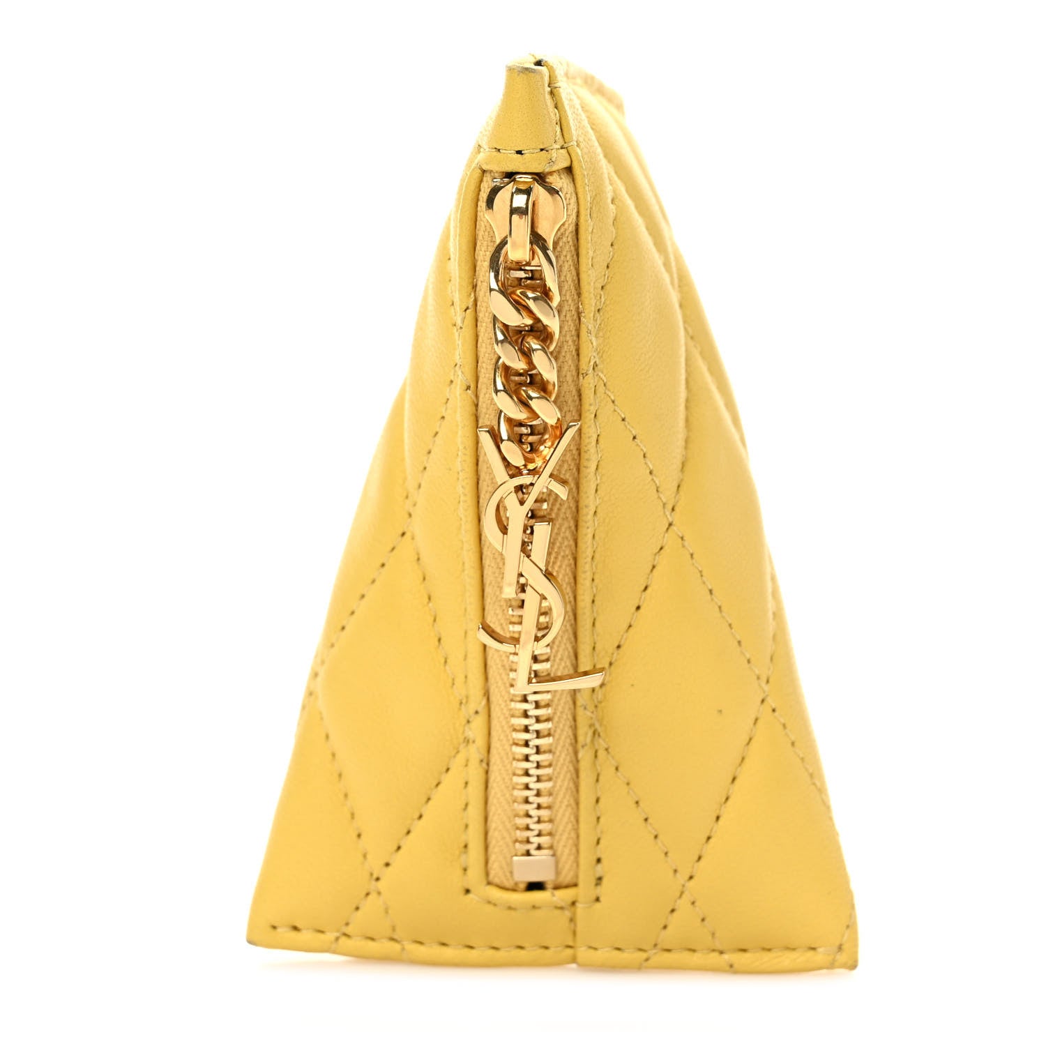 Saint Laurent Quilted Lambskin Berlingo Bag Charm Sunflower 1 of 6