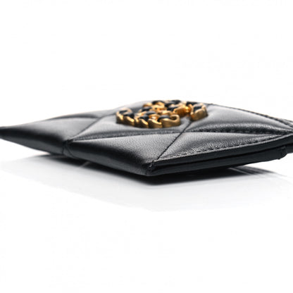 Chanel Lambskin Quilted Chanel 19 Card Holder Black 6 of 6