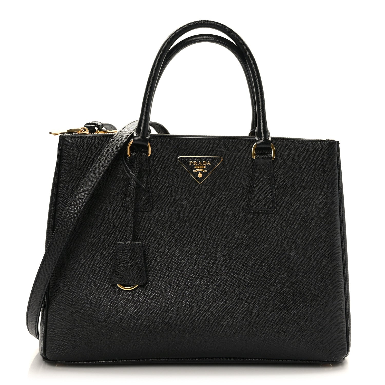 Prada Saffiano Medium Galleria Double Zip Tote Black 1 of 8