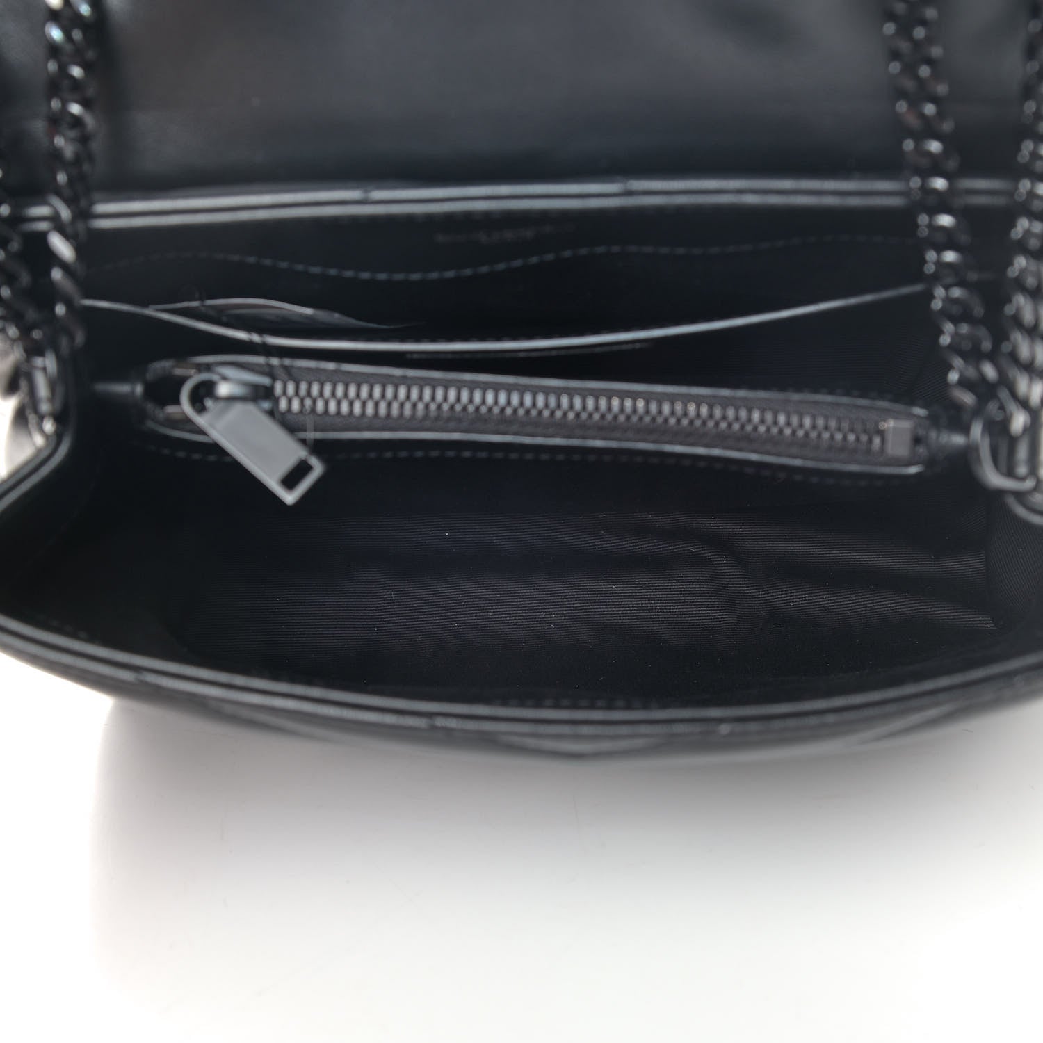 Saint Laurent Calfskin Y Quilted Monogram Small Loulou Chain Satchel Black 4 of 10
