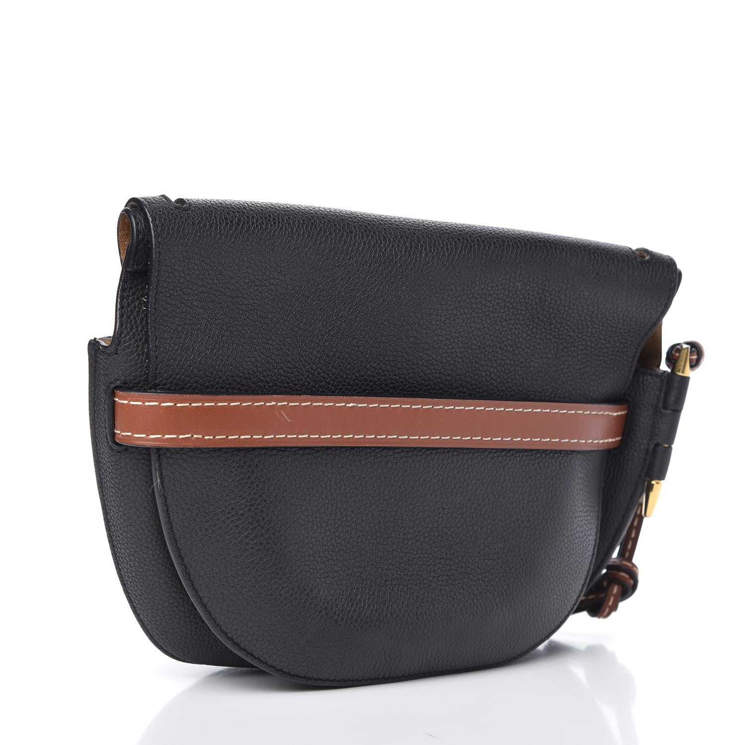 Loewe Grained Calfskin Small Gate Crossbody Bag Pecan Black 2 of 9