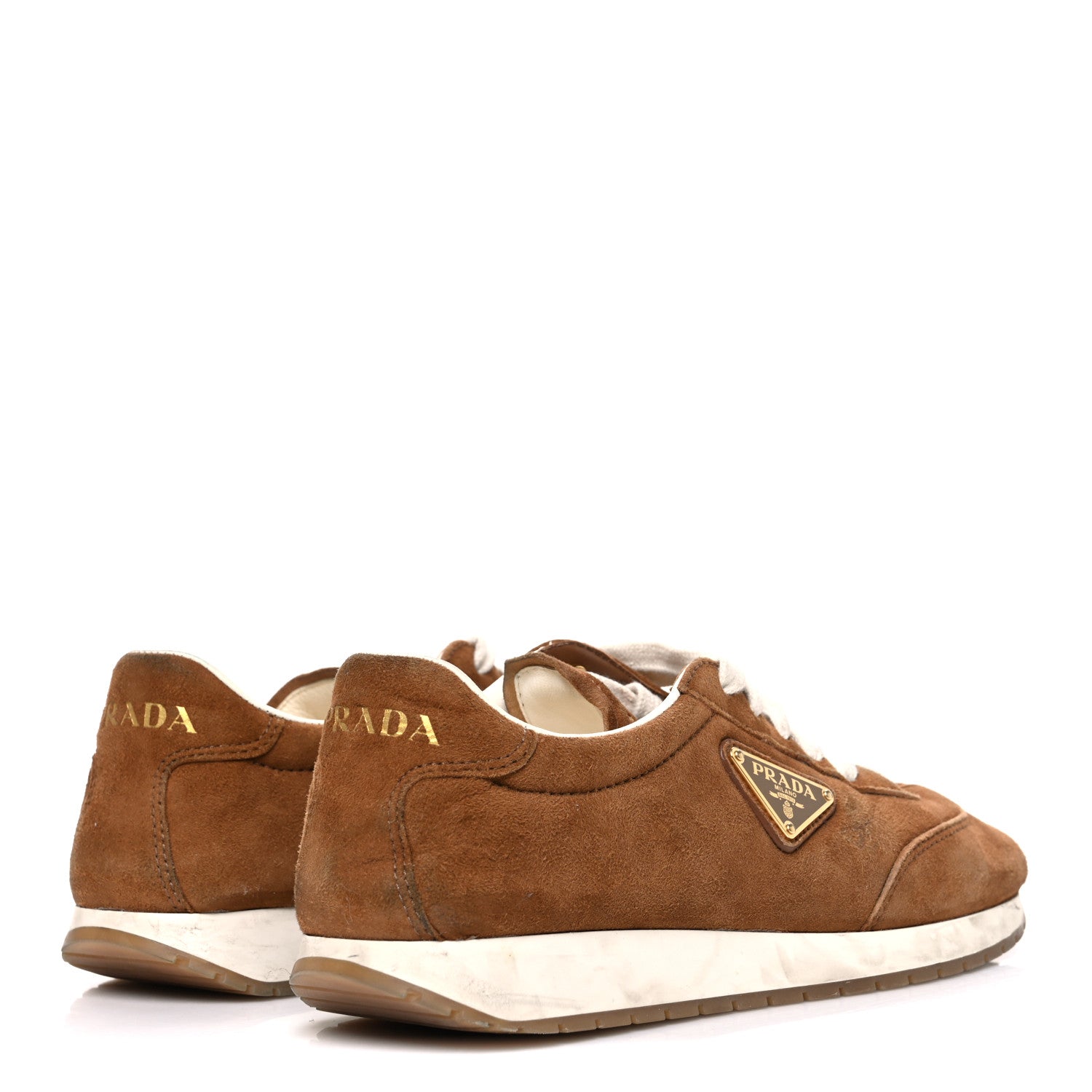 Prada Suede Logo Womens Low Top Sneakers 36.5 Cocoa Brown 5 of 10