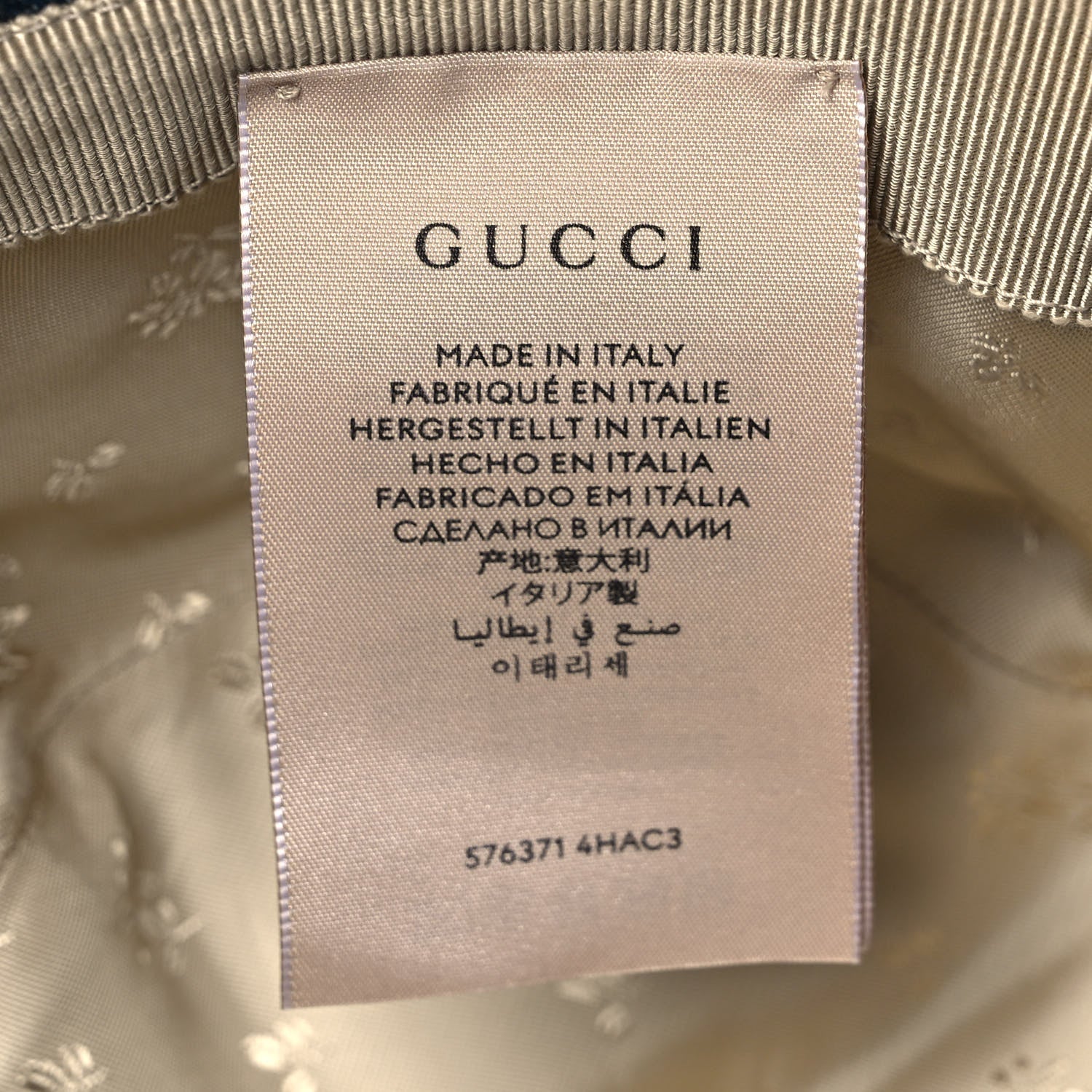 Gucci Washed Jacquard Denim Nappa GG Monogram Oscar Bucket Hat S Denim Cuir 7 of 7