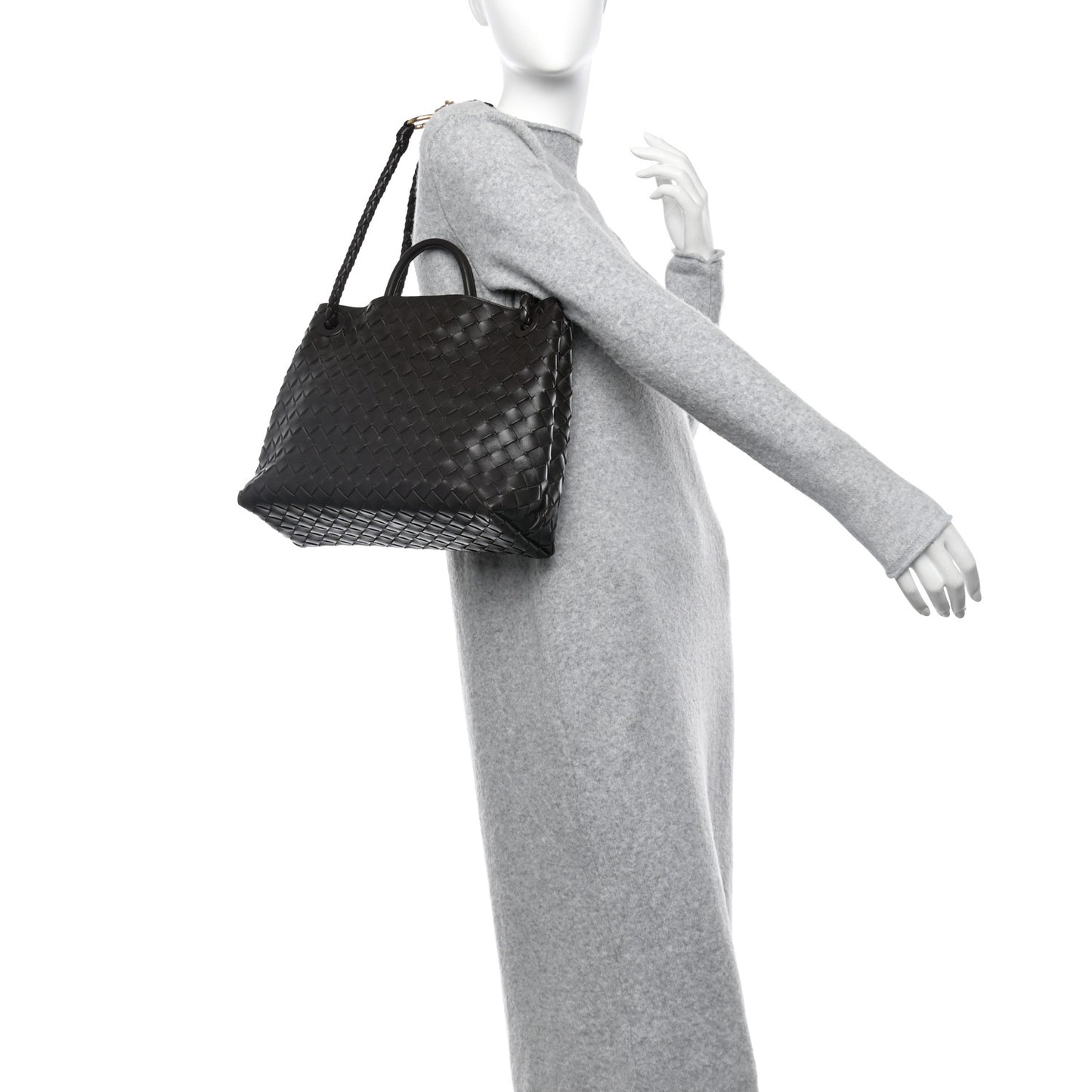 Nappa Intrecciato Medium Andiamo Shoulder Bag Fondant