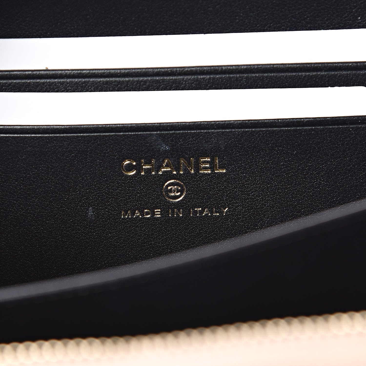Chanel Caviar Quilted CC Filigree Vanity Clutch With Chain Beige Black 6 of 10