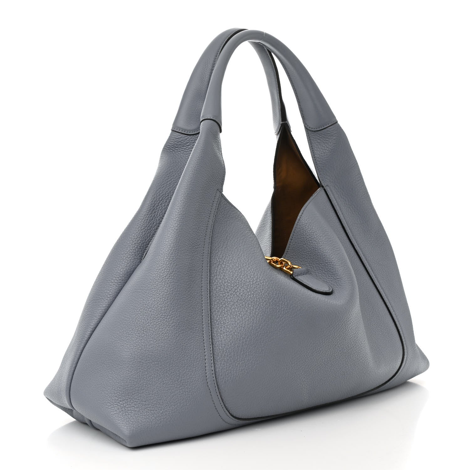Gucci Grained Calfskin Softbit Maxi Shoulder Bag Dusty Blue 4 of 11