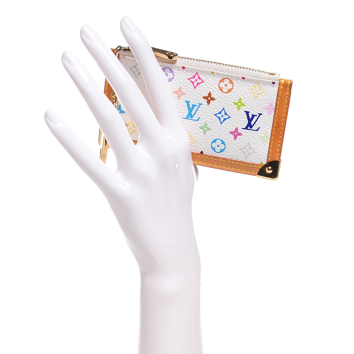 Louis Vuitton Monogram Multicolor Key Pouch White 2 of 7