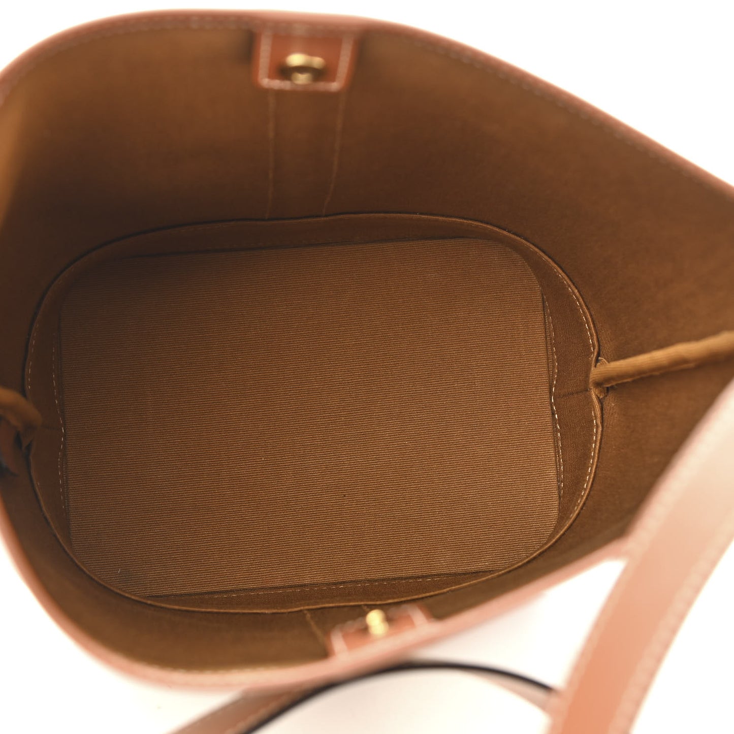 Triomphe Canvas Calfskin Small Bucket Bag White