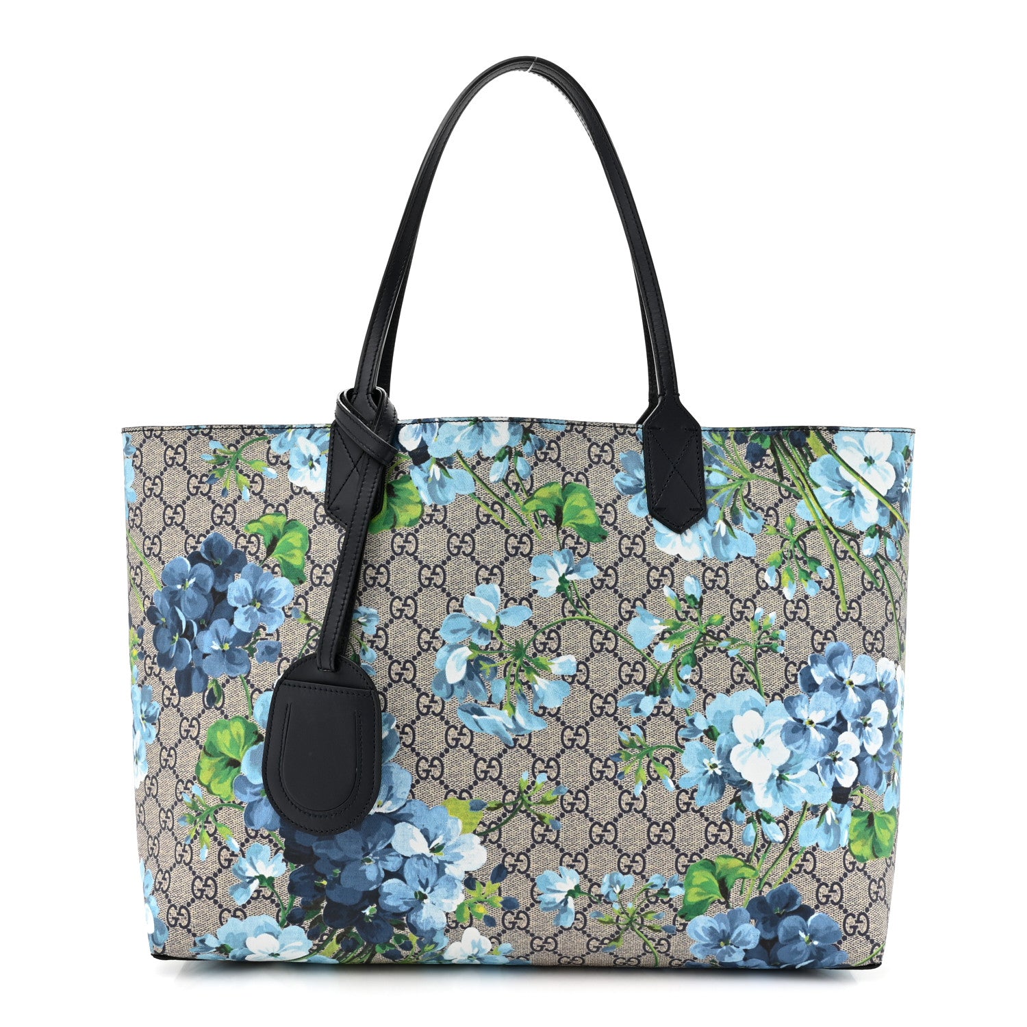 Gucci GG Supreme Monogram Blooms Medium Reversible Tote Beige Blue 1 of 20