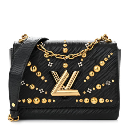 Louis Vuitton Epi Studded Sol Twist Shoulder Bag MM Black 1 of 11