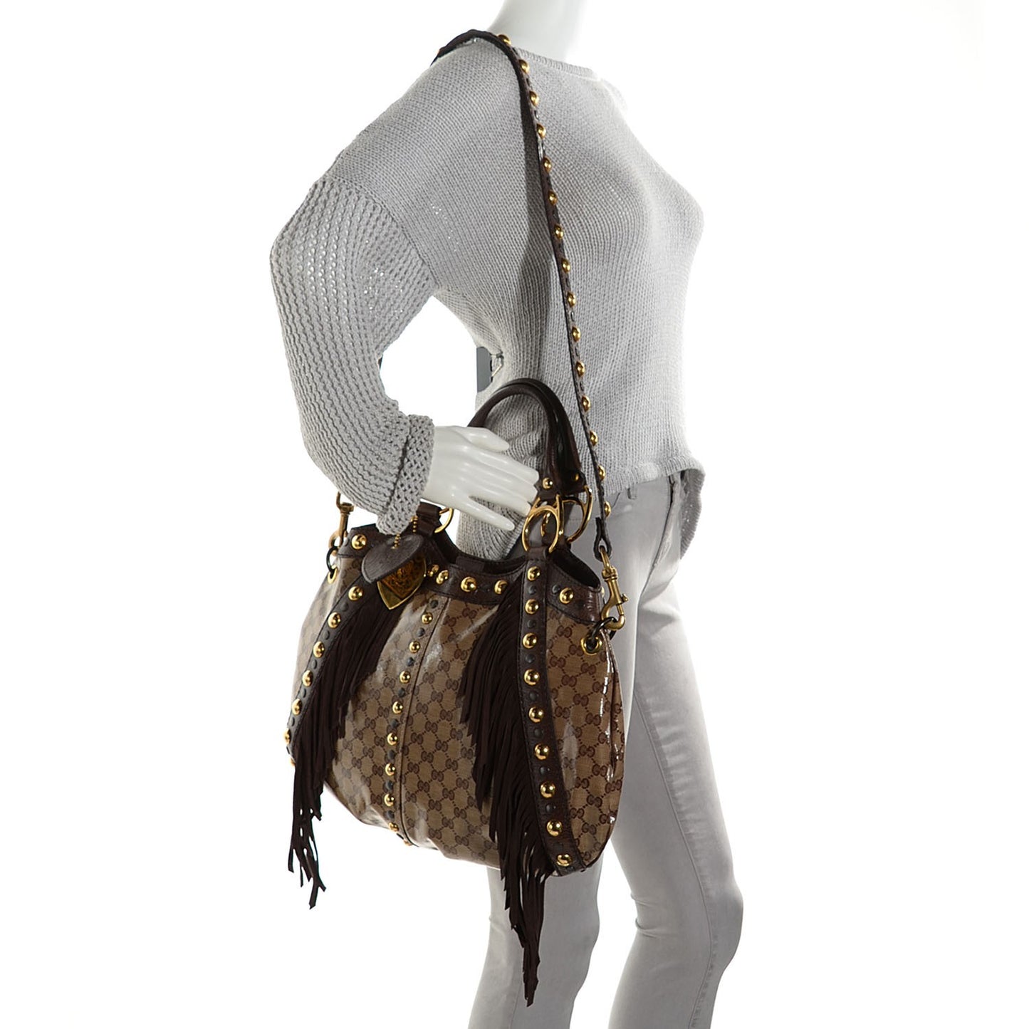 Crystal Monogram Babouska Shoulder Bag Brown