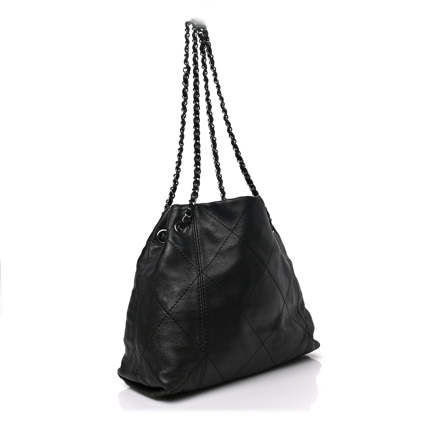 Lambskin Quilted Small Soft Touch Shoulder Bag Black