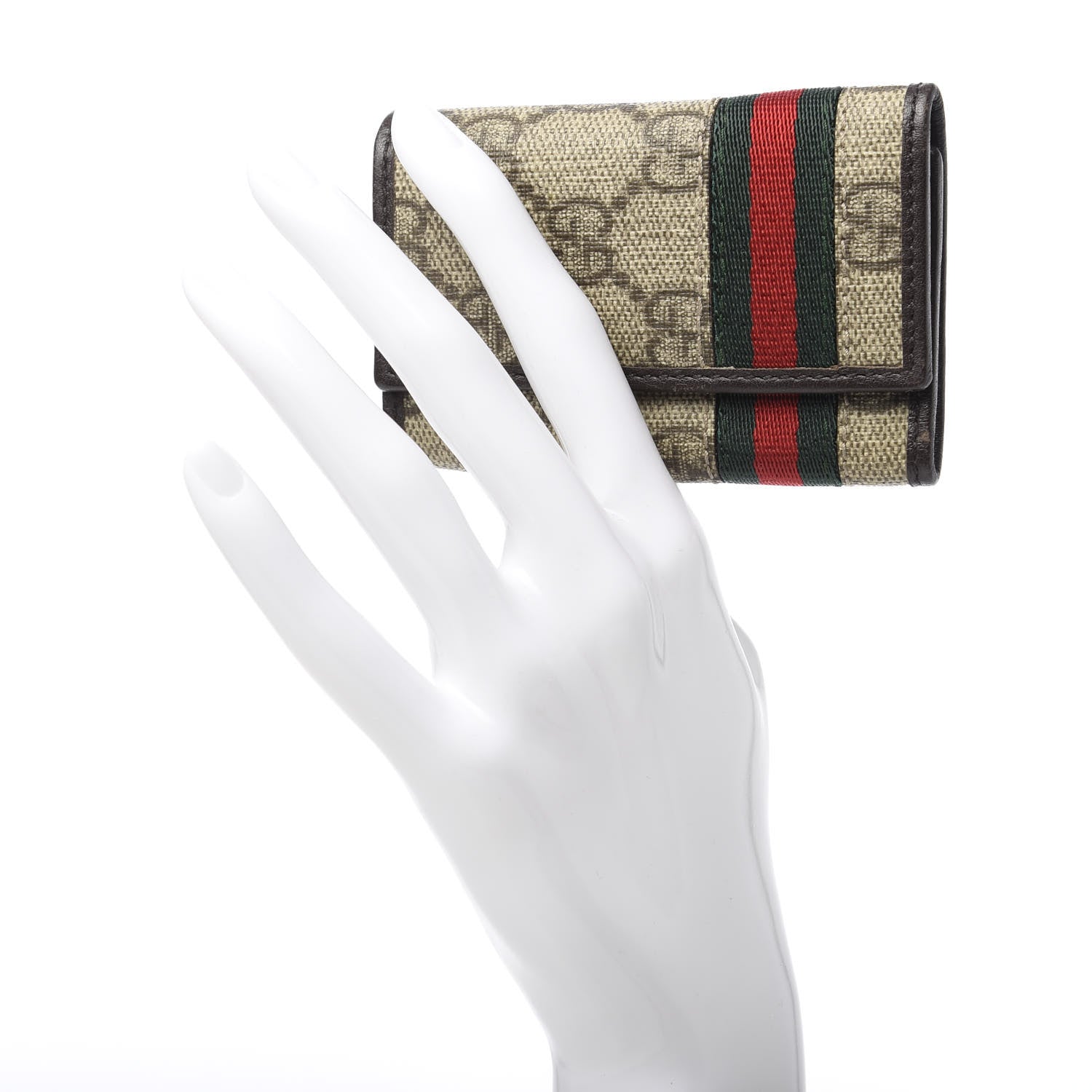 Gucci GG Supreme Monogram Web 6 Key Holder Case 2 of 9