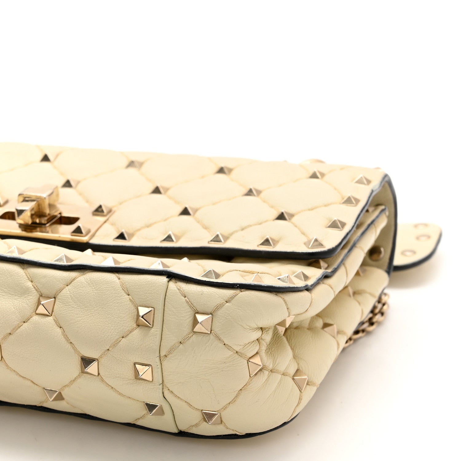 Valentino Garavani Nappa Small Rockstud Spike Shoulder Bag Light Ivory 9 of 12